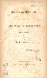 Online Exhibition Das Deutsche Wörterbuch 1178 C 208