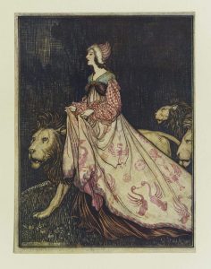 Lady And Lion Arthur Rackham Orig